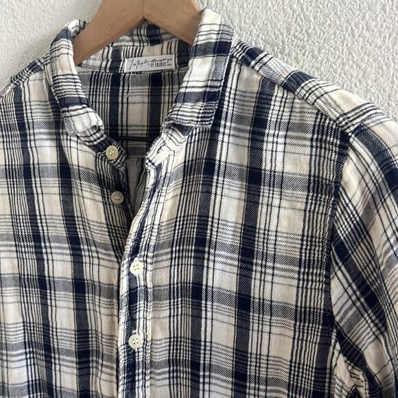 Free People X CP Shades Plaid Front Button Contrasting 100% Cotton Gauzy Top S - Picture 4 of 6
